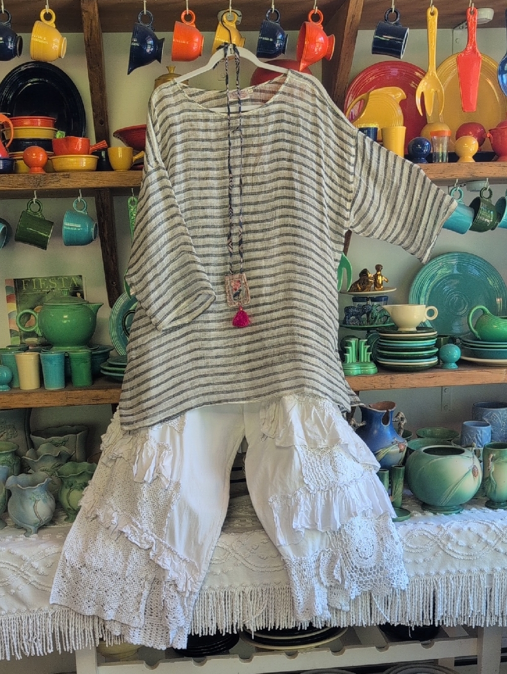 "NWOT"Paper Lace 100% Wide Weave Linen Tunic